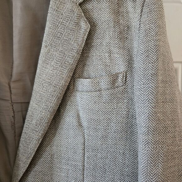 Craftcentre Cymru Men’s Blazer Jacket 46L Pure New Wool Herringbone Tweed Sport - Picture 8 of 14